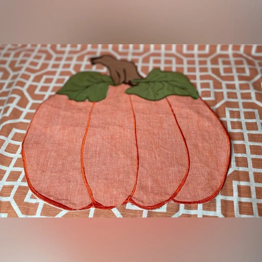 Celebrate Fall Together Pumpkin Shape Embroiderd Placemat Perfect Fall A…